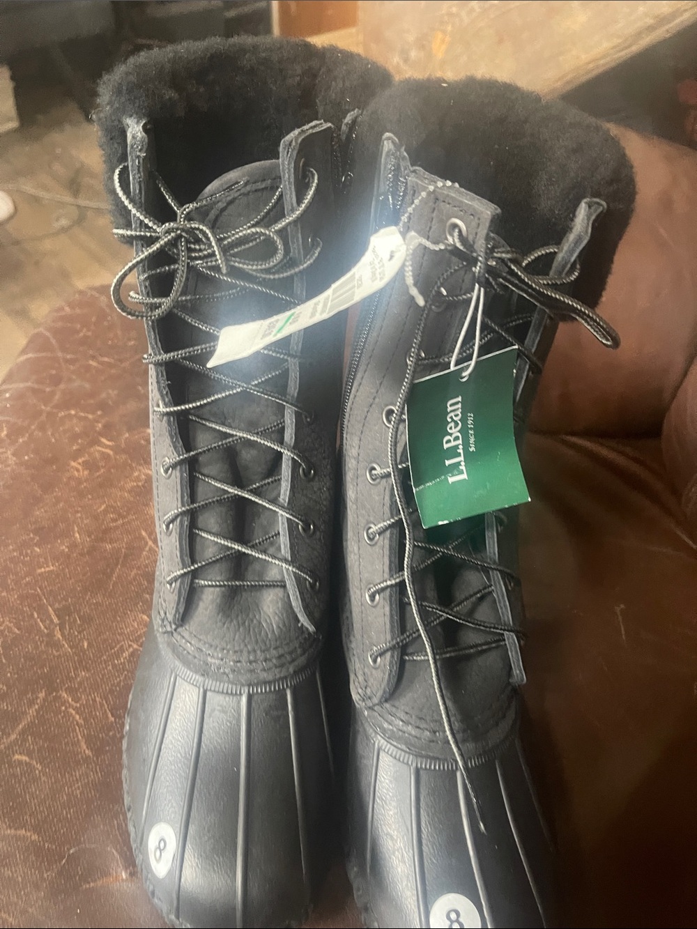 L.L. Bean “Bean Boots” women’s size 8 Black Insulated Waterproof Lace-Up Boots